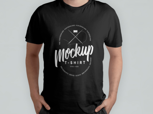 Black_T_Shirt_Model_Front_View_Mockup